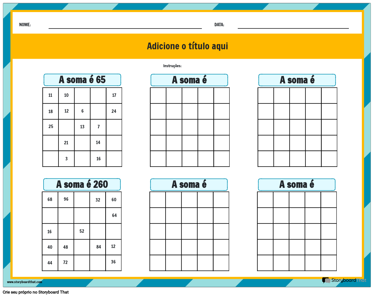 TABELA DE JOGO MATEMATICO