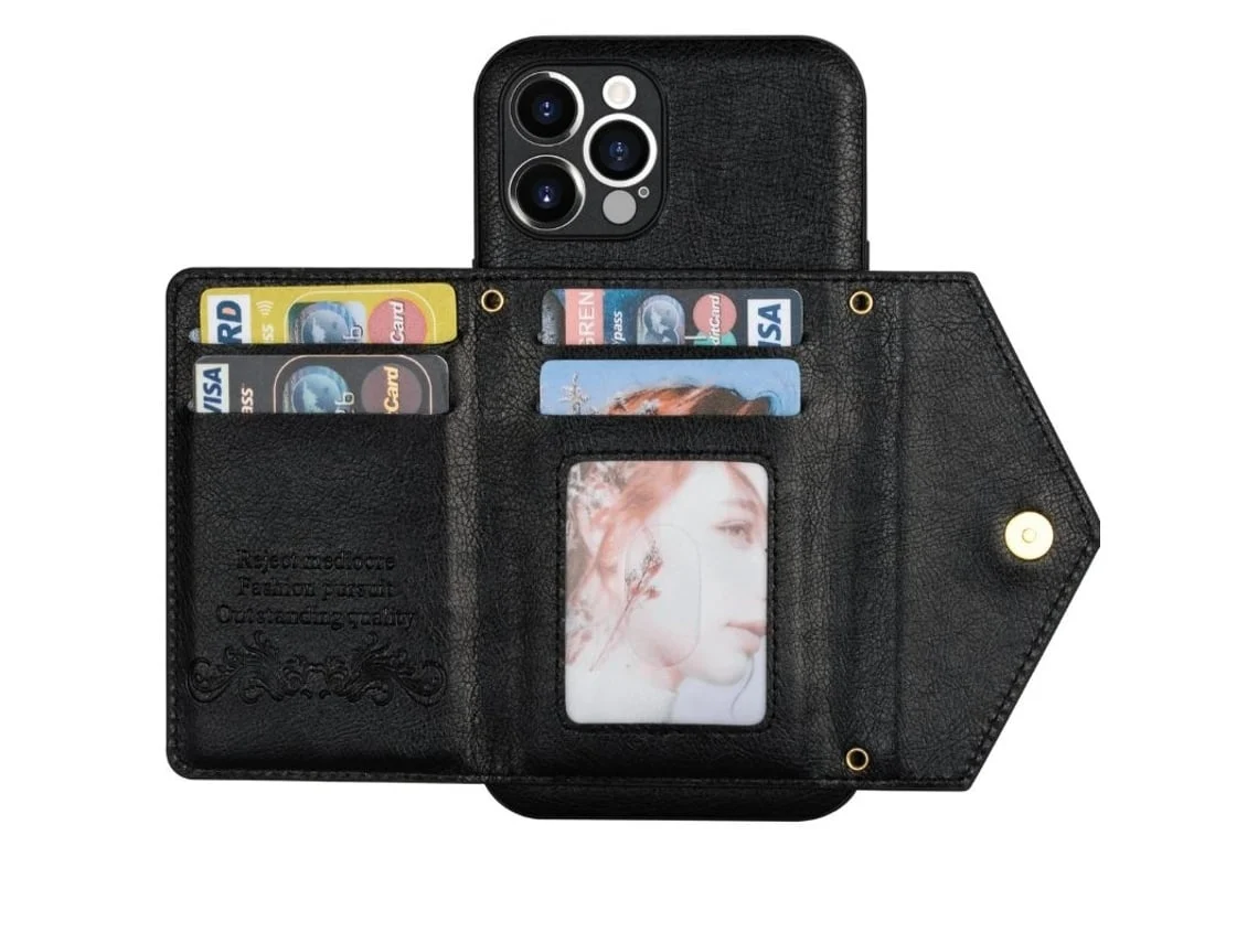 CAPA IPHONE 11 PRO MAX PRETA PORTA CARTOES