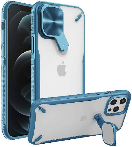 CAPA IPHONE 12 PRO MAX AZUL COM TAPA CAMERA