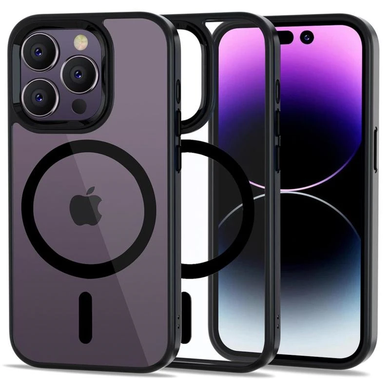 CAPA DE IPHONE 14 PRO MAX PRETA COM EFEITO MAGNETIC