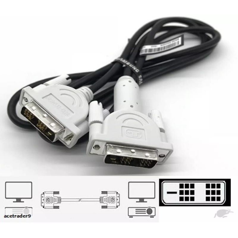 CABO DVI CINZA E PRETO NORMAL