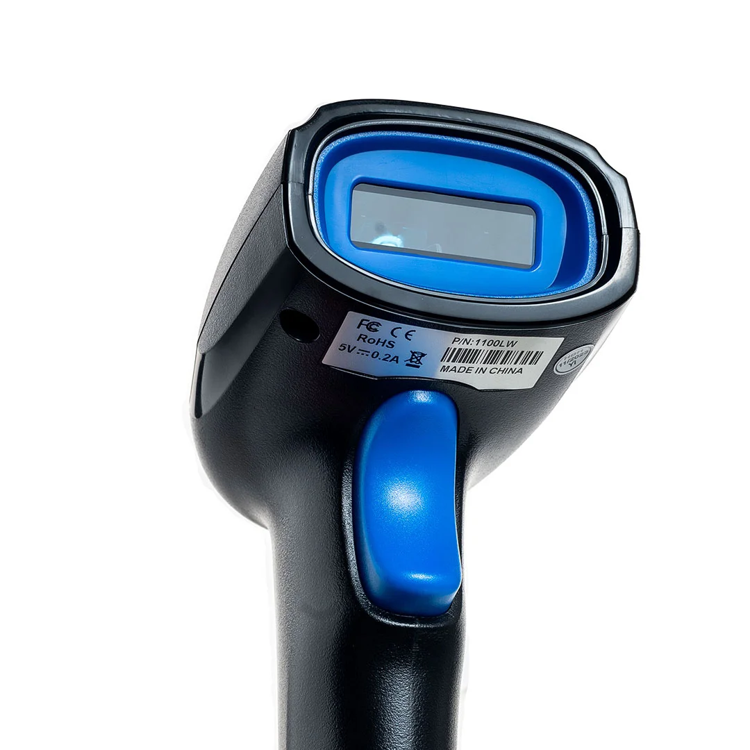 LEITOR DE CODIGO DE BARRA COM SUPORTE FIXO PRETO AZUL